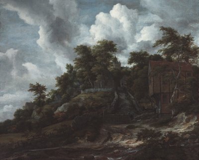 Collina boscosa con vista sul Castello di Bentheim da Jacob van Ruisdael